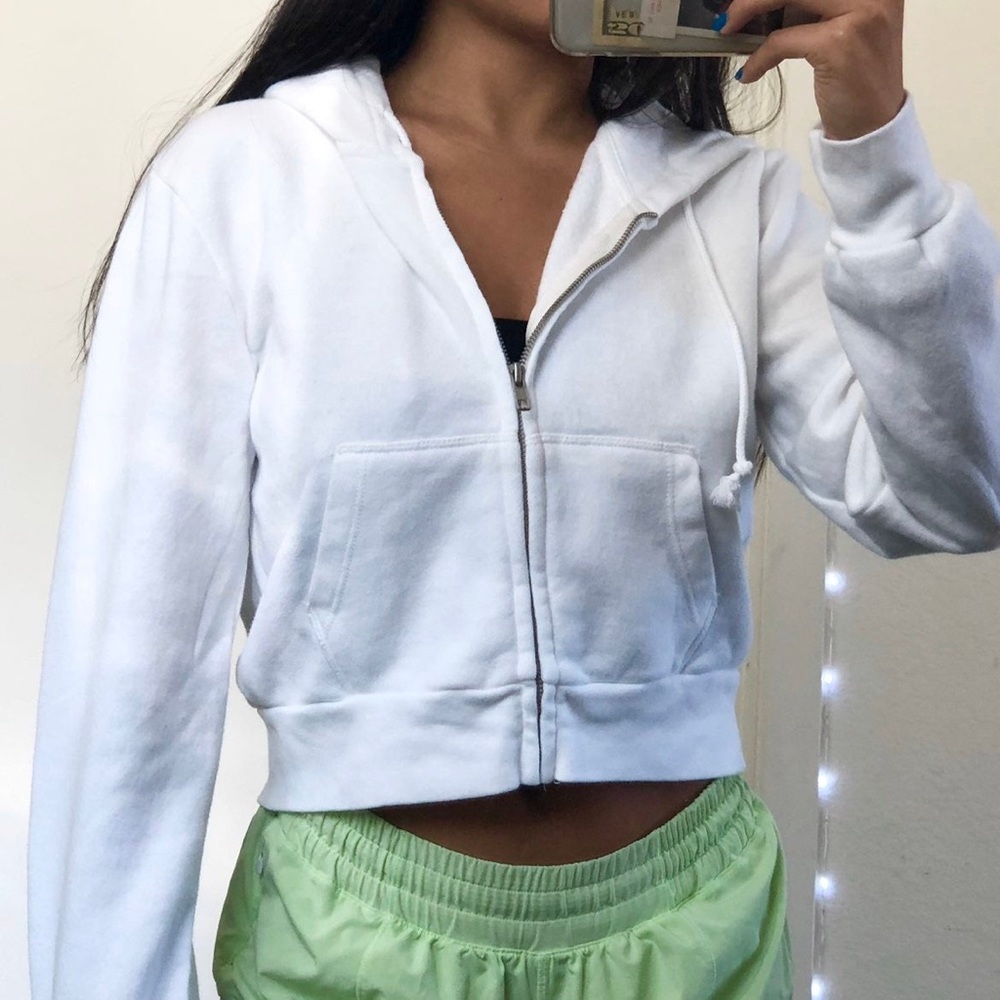 White brandy Melville zip up